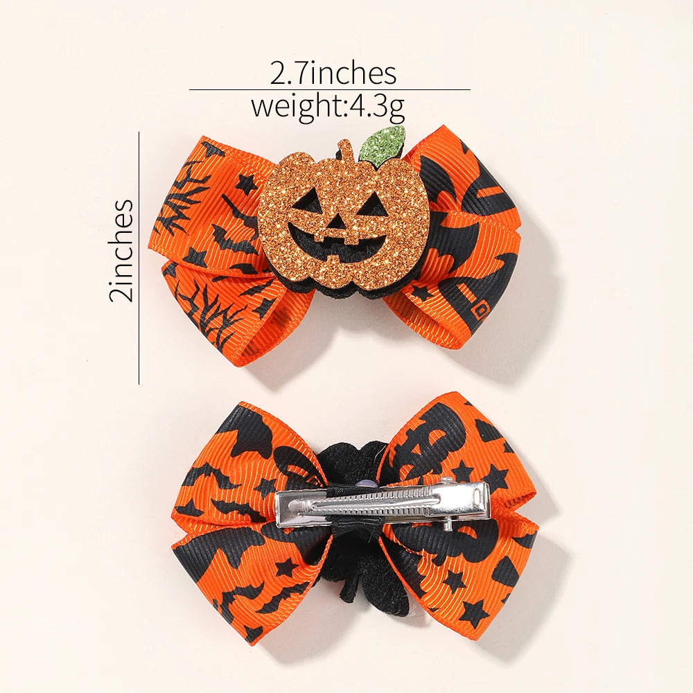 4PCS/Set Halloween Girl Hair Clips Ghost Skull Pumpkin Hairpin Festival Party Funny Baby Hair Accessories for Kid Hairclip Gift