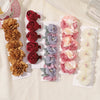5/3Pcs Children Handmade Chiffon Petals Poppy Flower Hair Clips Rolled Rose Fabric Hair Flowers for Kids Girls Hair Accessories