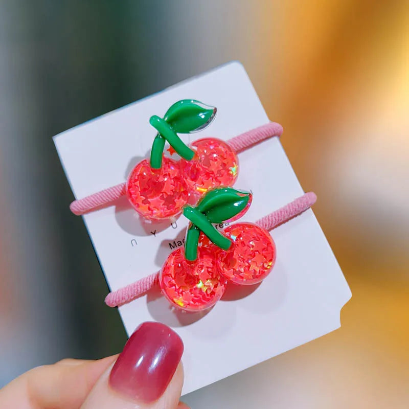 Children Sequins Floral Elastic Hair Bands Rubber Band Hair Tie Princess Kawaii Rope Headwear Girls Kids Hair Accessories