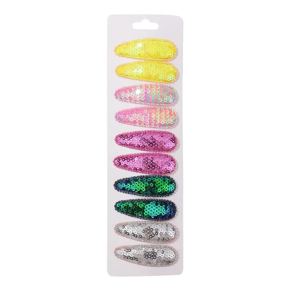 10Pcs/Set Gradient Sequins Metal BB Clips Hair Clips for Kids Handmade Solid Color Hairpins Barrettes Girl Hair Accessories Sets