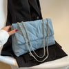 Casual Solid Canvas Women Shoulder Bag Fashion Chain Crossbody Bags High Capacity Lady Handbags