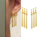 Load image into Gallery viewer, 1Pair One Piece Zoro Anime Earrings Women Men Cosplay Earrings Piercing Jewelry Fashion Fake Triple Earring Dangle Long Earing
