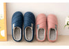 Large Size Men'S Cotton Shones Winter Casual Warm Plush Women Men Special Indoor Slippers Couples Non-Slip Stripe Slide Slipper