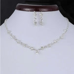 Load image into Gallery viewer, Simple Earrings and Necklace Set Double Heart-shaped Necklace Exquisite Crystal Zircon Pendant Chain Women's Wedding Jewelry
