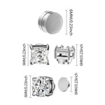 Load image into Gallery viewer, 3 Pairs Crystal Strong Magnetic Ear Stud Clip Earrings for Men and Women Punk Round Zircon Magnet Earrings Non Piercing Jewelry
