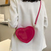 Pink Peach Heart Shaped Handbags Love Heart Adjustable Shoulder Strap Heart Shaped Coin Purses Shoulder Bag Pu Leather