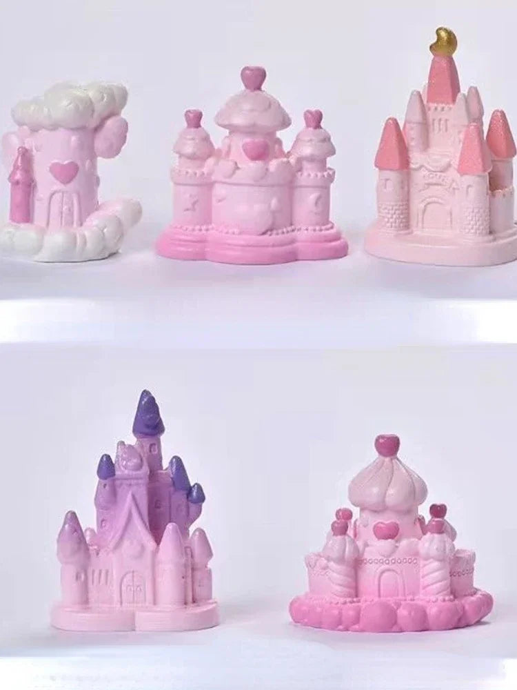 Cartoon Girl Heart Fairy Tale Castle Micro Landscape Cake Decoration Dream Moon Castle Resin Decorating Pieces Home Accessories