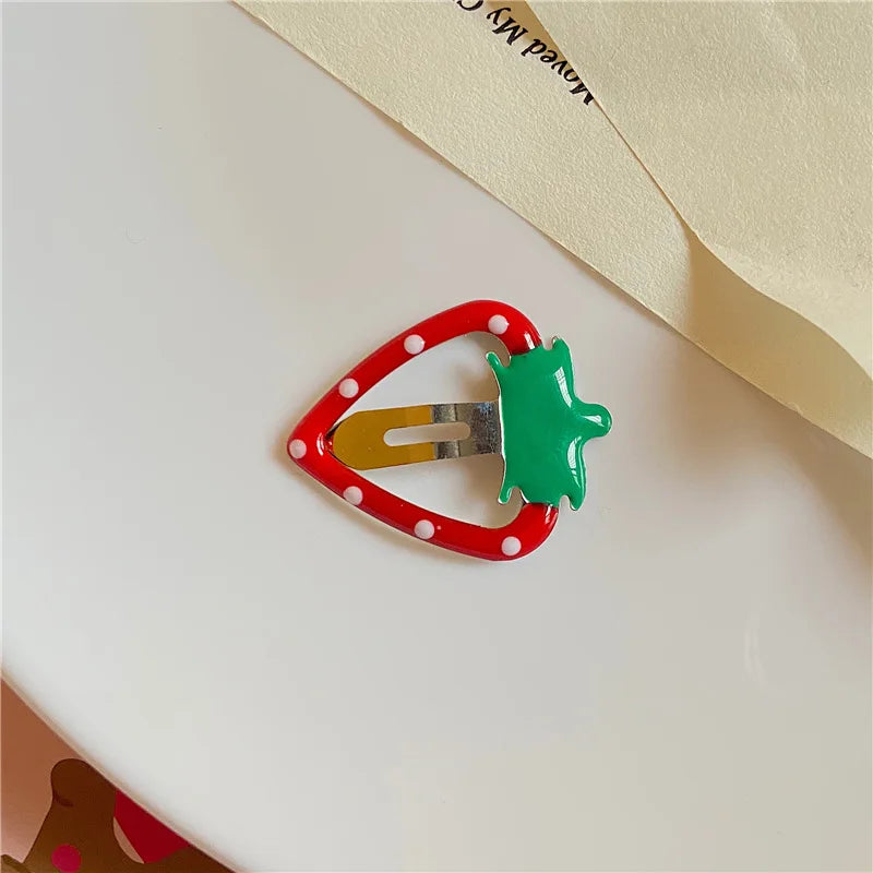 5PCS Children Sweetl Strawberry Banana BB Hair Claw Side Clips for Girls Kids Fruits Hairpin Headwear Ornament Hair Accessories