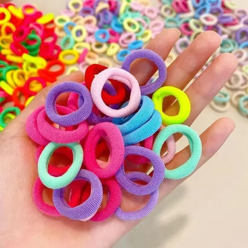 100/500pcs Small Colorful Rubber Hairbands Girls Kid Basic Nylon Ponytail Holder Scrunchie Ealstic Headwear Ties Accessories