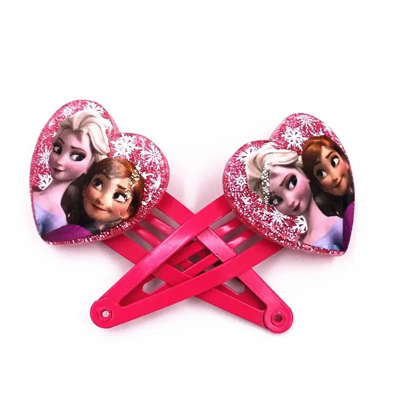 2Pcs Cartoon Princess Disney Mermaid Ariel Shine Hair Clips BB Clips Kids Hairpins Girls Hair Accessories Baby Headdress Gift