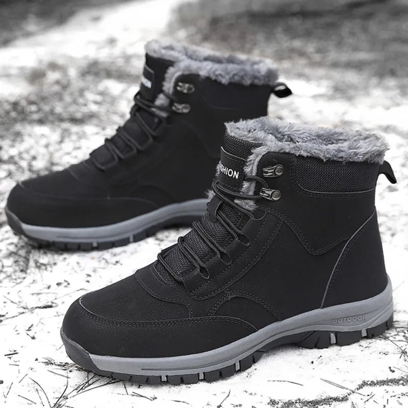 Men's Shoes Snow Boots Women's Platform Plus Size Sneakers Fashion Waterproof Casual Shoes Winter Fur Warm Ankle Boots Big Size