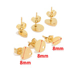 Load image into Gallery viewer, 10pcs Stainless Steel Earrings Connectors Love Heart Round Silver Gold Color Stud Earrings Base Earring Settings Diy Jewlery
