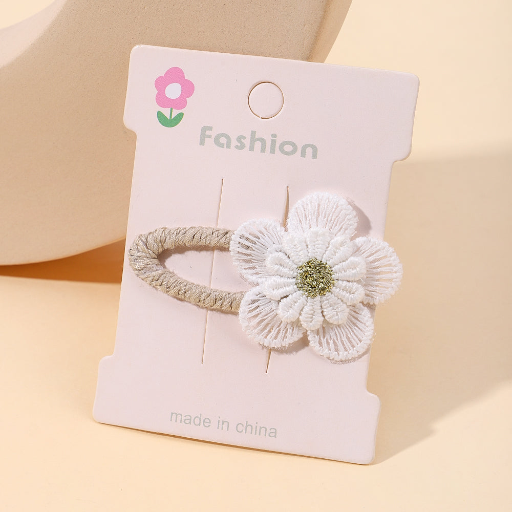 5/2/1/pcs Ins Daisy Flower Hair Clips Baby Girl Hairpins for Kids Lace White Barette Princess Hooks Infant Accessories Korean