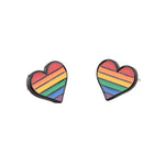 Load image into Gallery viewer, Rainbow Transgender Flag pride LGBT Lovers Heart Piercing Stud Earrings Jewelry For Women Men Gift Stainless Steel Earring
