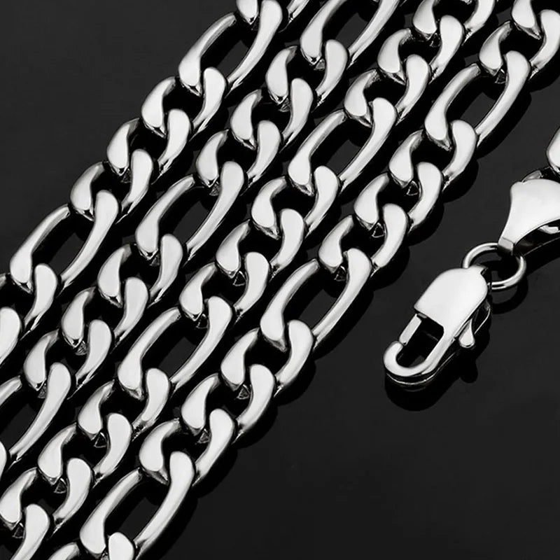 925 Sterling Silver 16-30 Inches Figaro Chain Necklace Men Women Fashion Simple Chain Wedding Christmas Gift Jewelry Accessories