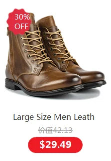 Autumn Winter Men's Short Boots Retro Make old American Casual Oaratrooper Locomotive Shoes EUR 38-48