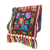 Boho Ethnic Style Embroidered Crossbody Bag with Tassel Decor for Women