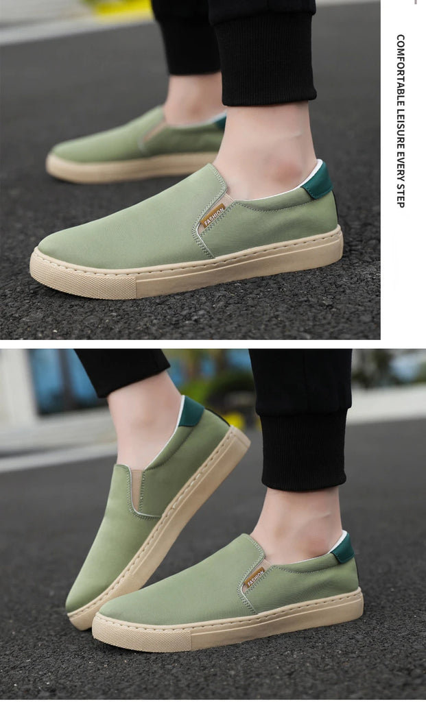 Spring Men's Canvas Shoes Ice Silk Mens Casual Shoes Breathable Lazy Slip on Vulcanized Shoes Trendy Hot Footwear Erkek Ayakkabı