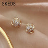 SKEDS Exquisite Women Girls Cross Crystal Earrings Jewelry Korean Style Fashion Lady Elegant Shiny Boutique Decoration Ear Rings