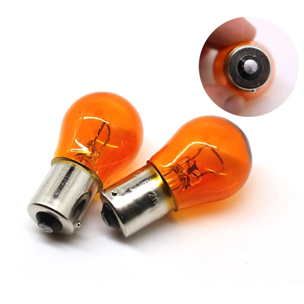 2pcs Auto Light Accessories Universal Car Turn Signals Lights Car 1156 12V 21W Lamps Replaceable Car Orange Reverse Bulbs