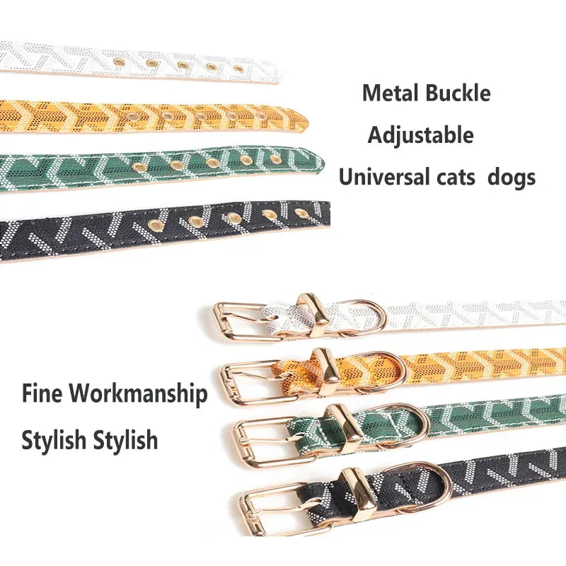 Personalized Durable PU Leather Dogs Collars Soft Comfortable Collar for Dog Accessories Multiple Sizes Adjustable Pet Supplies