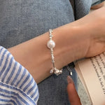 Load image into Gallery viewer, Foxanry Silver Color Irregular Geometric Beaded Pearl Bracelet For Women Girls Trendy Elegant Simple Sweet Birthday Jewelry Gift
