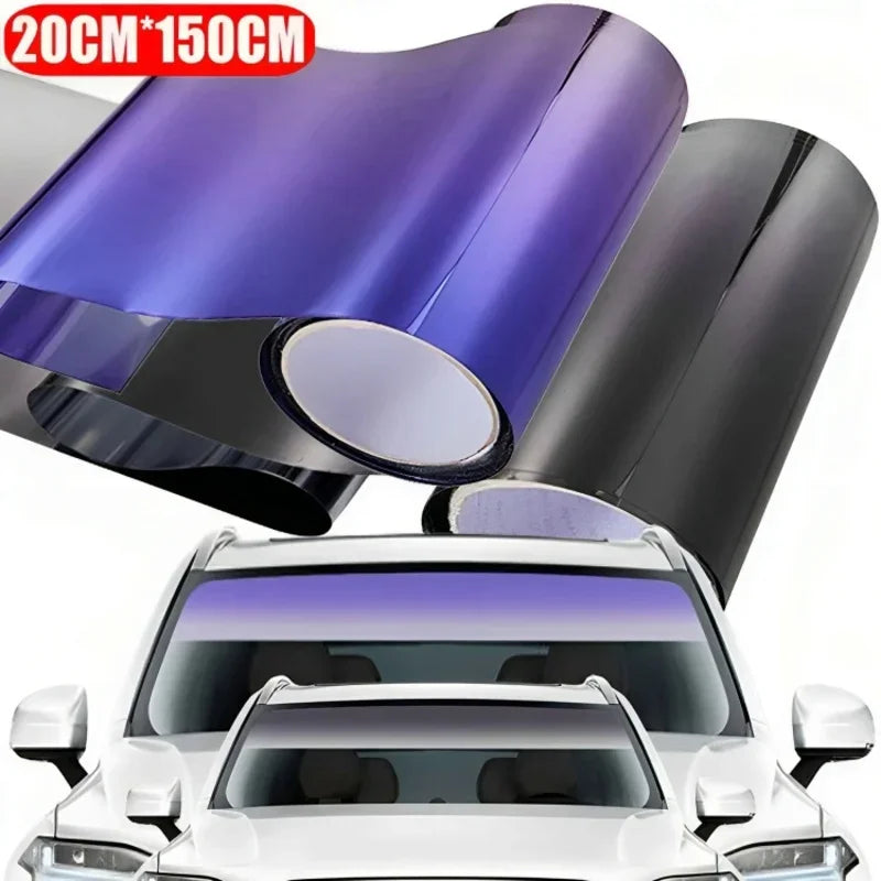 Colorful Gradient Car Windscreen Solar Film UV Protection Window Sun Shade Tinted Stickers Auto Styling PET Films 20cmx150cm