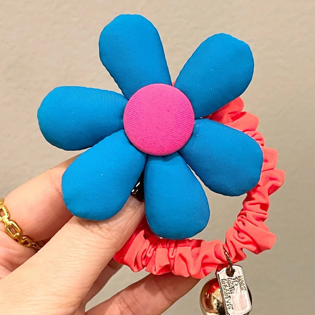 New Korea Exaggerated Sponge Flower Girl Hair Accessories Elastic Hair Bands Rubber Bands Baby Kids Soft Fabric Floral Hair Rope