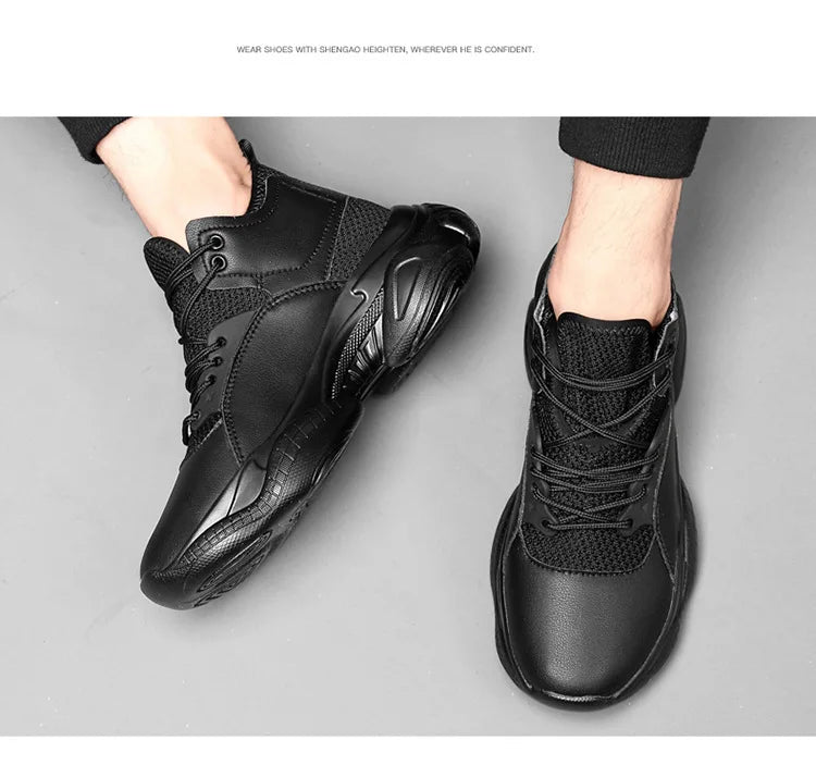 2024 Spring New Elevator Men's Shoes 6/8/10cm Hight-top Elevator Shoes Teenager Sports Trendy Shoes Men's Sneakers Casual Shoes