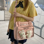 Load image into Gallery viewer, Pink Bear Ita Bag Bow for Dolls Women Cute Shoulder Bag Clear Pocket Japanese Kawaii Transparent Handbag for Teenage Girls
