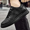 Italy High Quality All white Men's Leather Casual Shoes Increase Simple Pure Black Sneakers Breathable Sneakers  luxury shoes