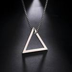 Load image into Gallery viewer, Dreamtimes Inverted Triangle Pendant Necklace Geometric Stainless Steel Chain Streetwear Hip hop Guy Jewelry For Men Necklace
