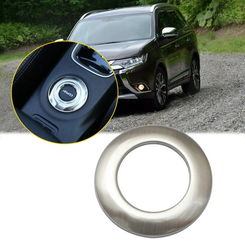 Car 4WD Button Decor Cover Stainless Steel Button Lid Trim Car Accessories Interior for Mitsubishi Outlander 2013 2014 2015 2016