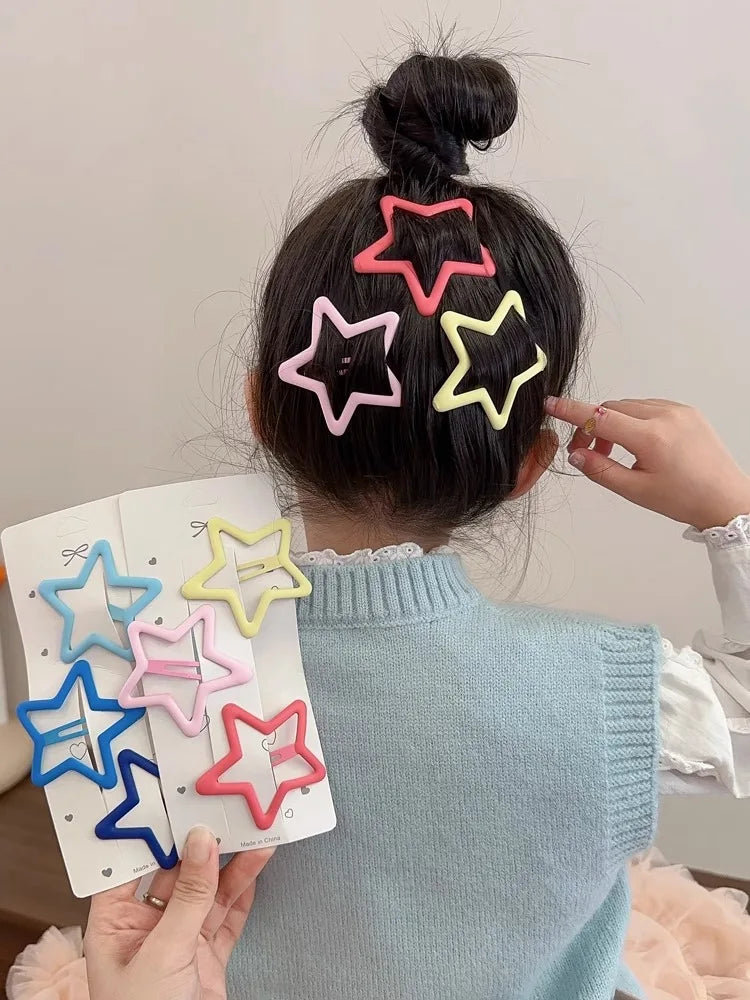 3pc Korean New Big Star BB Hairpin Hair Side Clips for Girls Women Kids Gift Wedding Party Hair Accessories