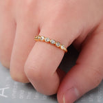 Load image into Gallery viewer, Huitan Minimalist Gold Color Wedding Rings for Women Paved Dazzling Crystal CZ Stone Simple and Elegant Rings New Trendy Jewelry
