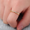 Huitan Minimalist Gold Color Wedding Rings for Women Paved Dazzling Crystal CZ Stone Simple and Elegant Rings New Trendy Jewelry