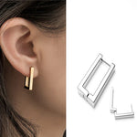 Load image into Gallery viewer, Fashion Minimalist Square Hoop Earring For Women Girls Ear Huggie Rectangle Hoops Dangle 2024 Trendy Jewelry Gifts
