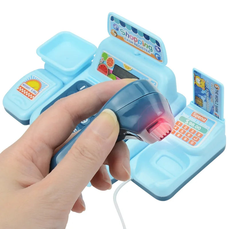 Simulation Shopping Cash House Toys Electronic Game For Kids Lighting And Sound Effects Supermarket Cashier Toys Boy Girl Gifts