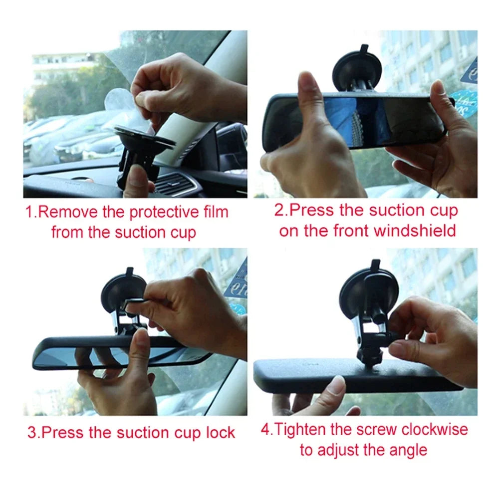 Car Rear View Mirror Adjustable 360 Panoramic Vehicle Car Rearview Parts with Suction Cup Car Decor Auto Interior Accessories