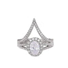 Trendy Luxury Creative V Shape Design New Women Rings Dazzling Silver Color Zircon Female Accessories Engagement Party Jewelry