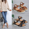 Summer Wedge Sandals for Women Buckle Strap Platform Rome Sandals Woman Open Toe Thick Bottom No-Slip Sandalias Mujer Plus Size