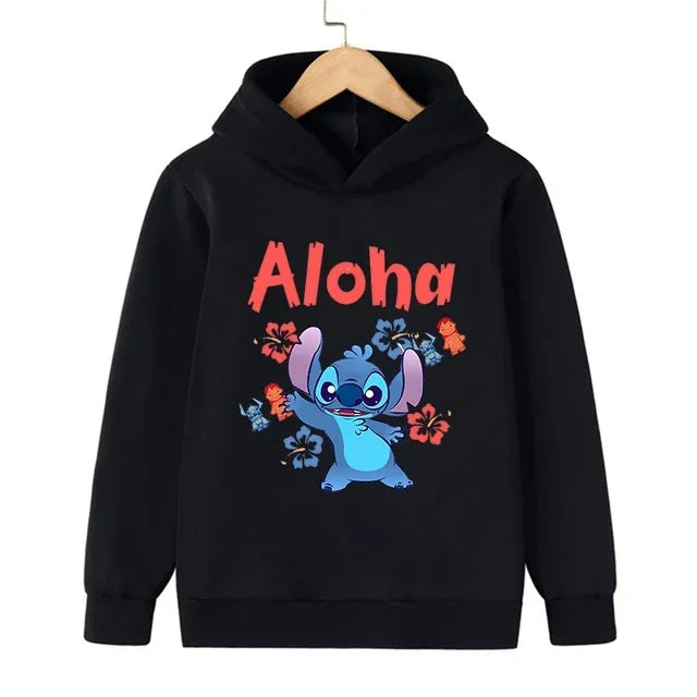 Anime Disney Stitch Hoodie Children Cartoon Clothes Kid Girl Boy Lilo and Stitch Sweatshirt Manga Hoody Baby Casual Top Coat