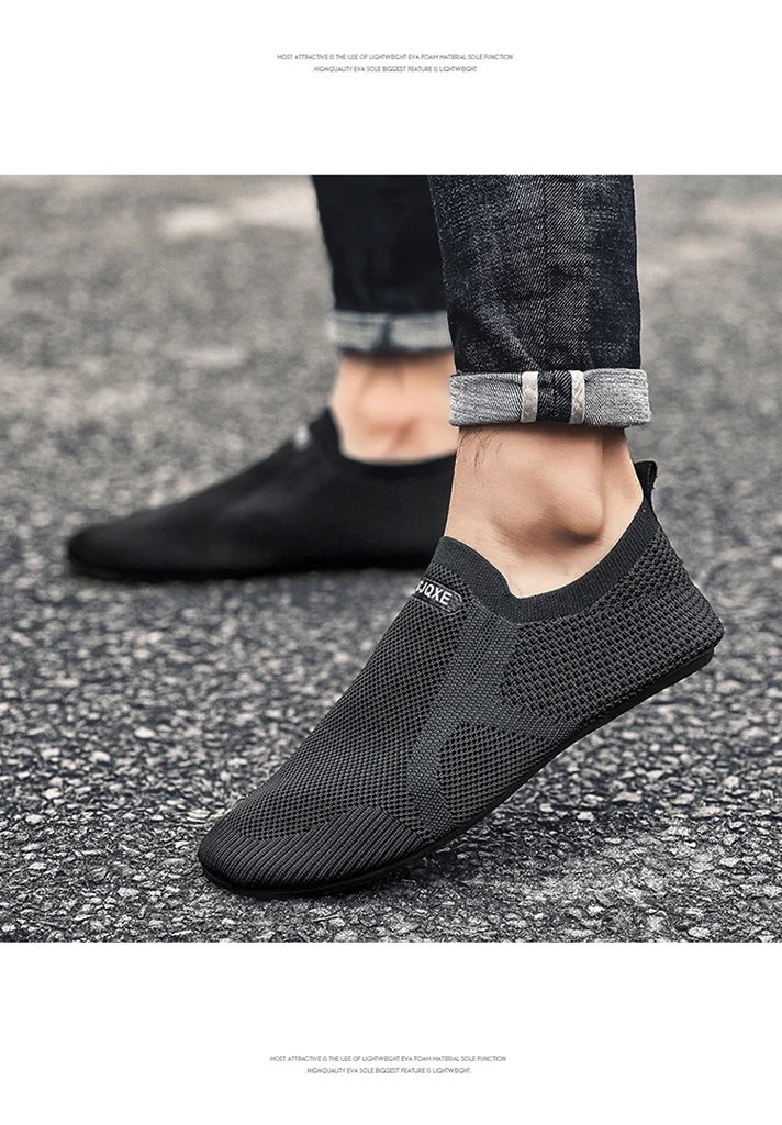 Breathable Men Casual Sneakers Slip-on Lightweight Male Walking Shoes Anti-slip Flexible Couple Loafers Summer Soft Footwear