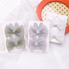 2pcs/set New Girls Kids Gauze Bow Hairpin Rabbit ears Hair Clips Princess Hair Accessories Baby Barrettes Wholesale
