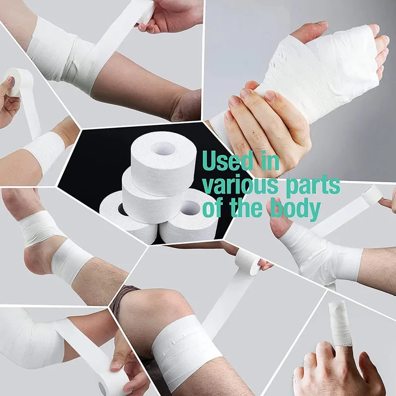 Sports White Bandage Athletic Tape Adhesive Bandage for Muscle Knee Elbow Fingers Ankles Wrist Protection