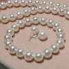 Womens Bride Wedding Jewelry Set Rhinestone Faux Pearl Necklace Bracelet Earring