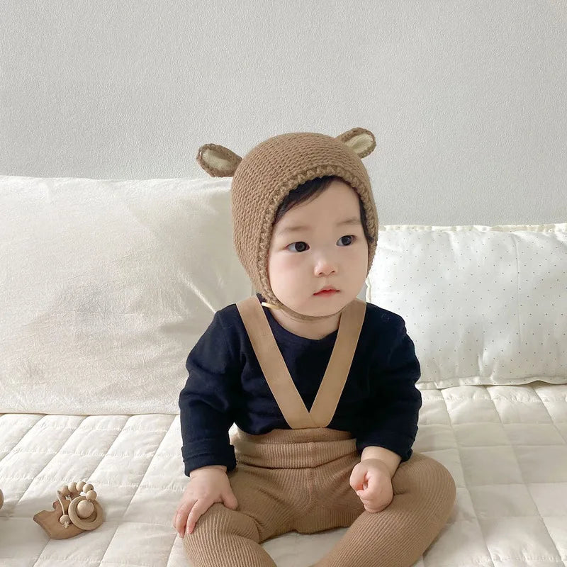 0-2 Years Baby Hat Autumn Winter Ear Rabbit Knitted Kids Hat Baby Girls Baby Boys Cute Wool Hat  Baby Accessories Newborn