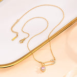 Load image into Gallery viewer, Safety Pin Clip with Heart Pendant Necklace For Women Zircon Stainless Steel Chains Choker Women's Necklace Fashion Jewelry Gift
