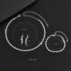 BLIJERY Wave Style Jewelry Sets for Women Claw Chain Zircon Choker Necklace Earrings Bracelet Bridal Wedding Party Jewelry Sets