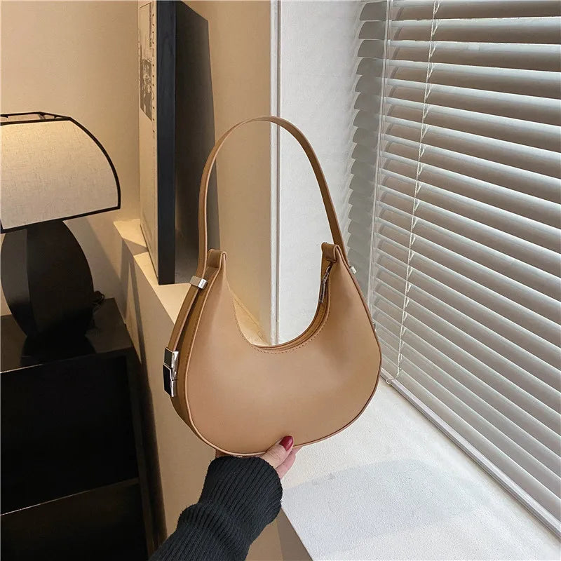 Fashion Luxury Design PU Leather  Shoulder Bag Women Small Clutch Handbag Purse Female Underarm Bag Travel Totes